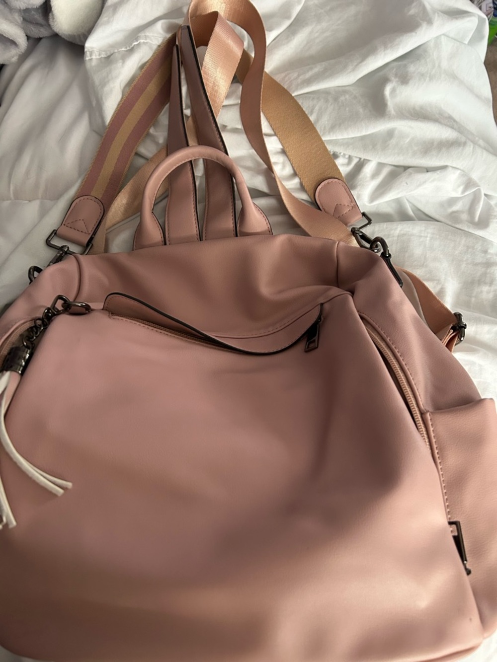 Women's Blush Pink Convertible Backpack Tote